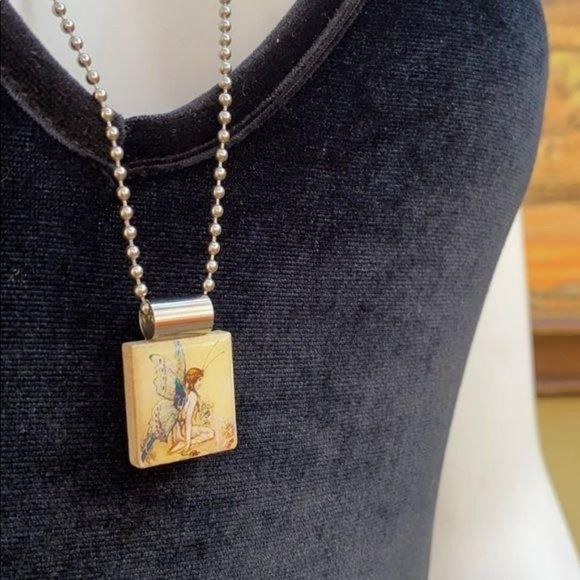 Hand Crafted Jewelry - 🚨LAST CHANCE!🚨Handmade wooden resin fairy art pendant necklace